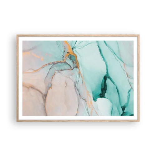 Affiche dans un chêne clair - Poster - Danse des formes et des couleurs - 100x70 cm