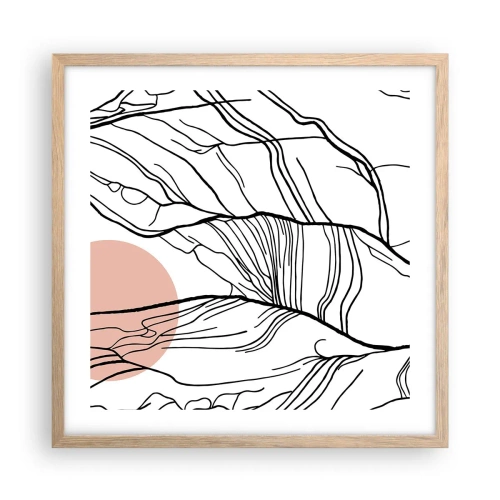 Affiche dans un chêne clair - Poster - Dans un réseau de brindilles - 50x50 cm