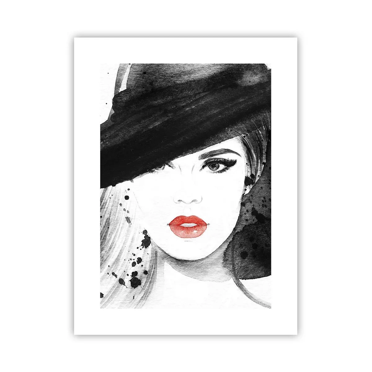 Affiche - Poster - Dame en noir - 30x40 cm