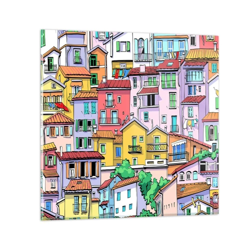Impression sur verre - Image sur verre - Ville joyeuse - 70x70 cm