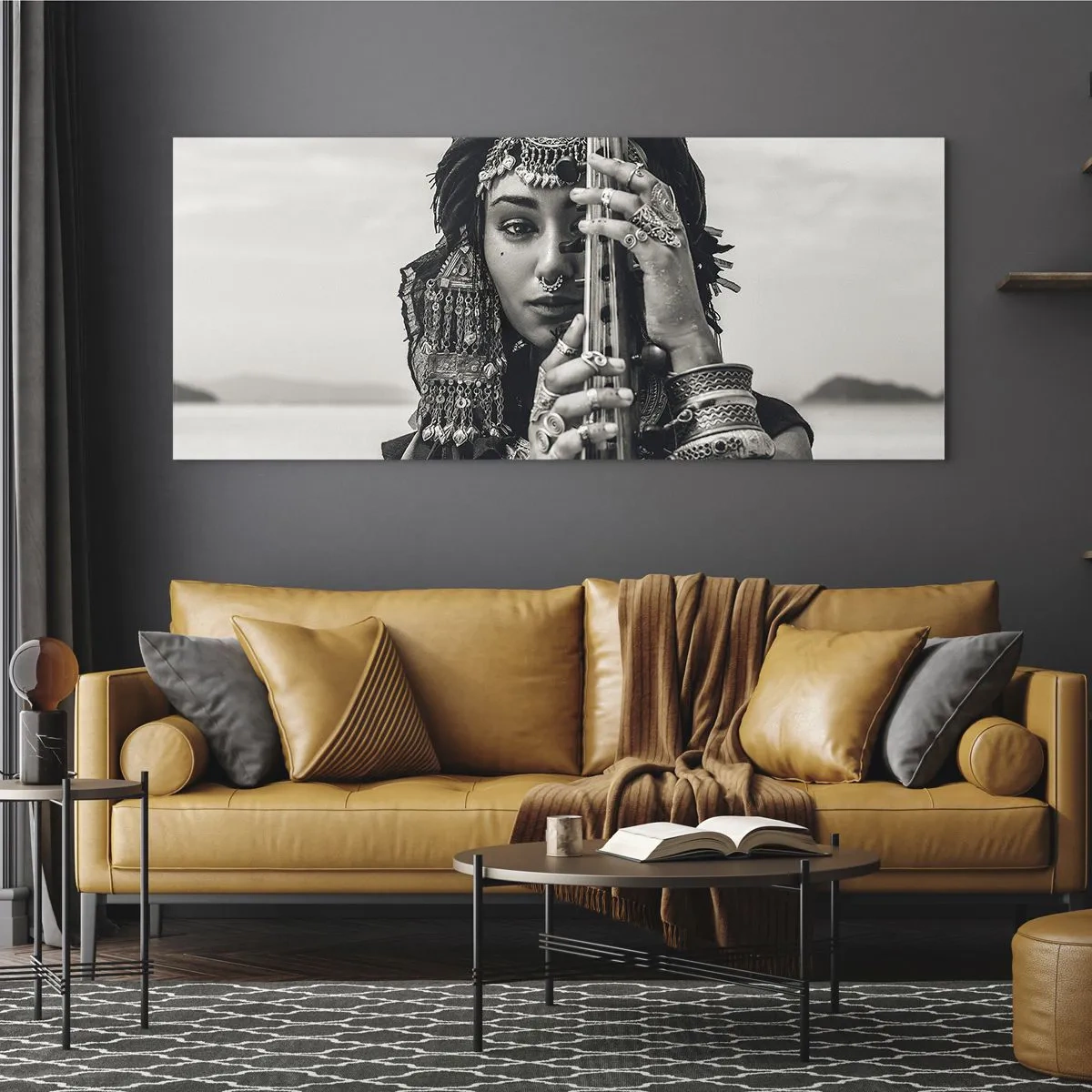 Impression sur verre - Image sur verre - Musique de l'Orient elle-même - 100x40 cm