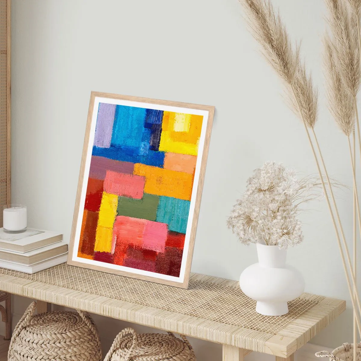 Affiche dans un chêne clair - Poster - Chacun est différent, tout est coloré - 50x70 cm