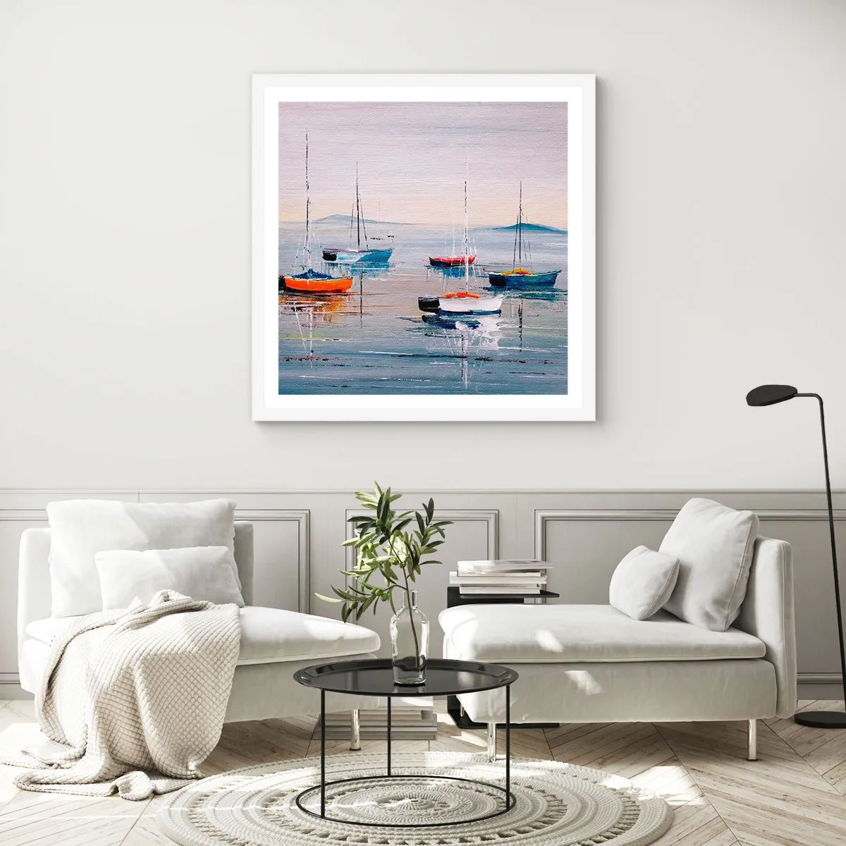 Affiche dans un cadre blanc - Poster - Un repos bien mérité - 40x40 cm