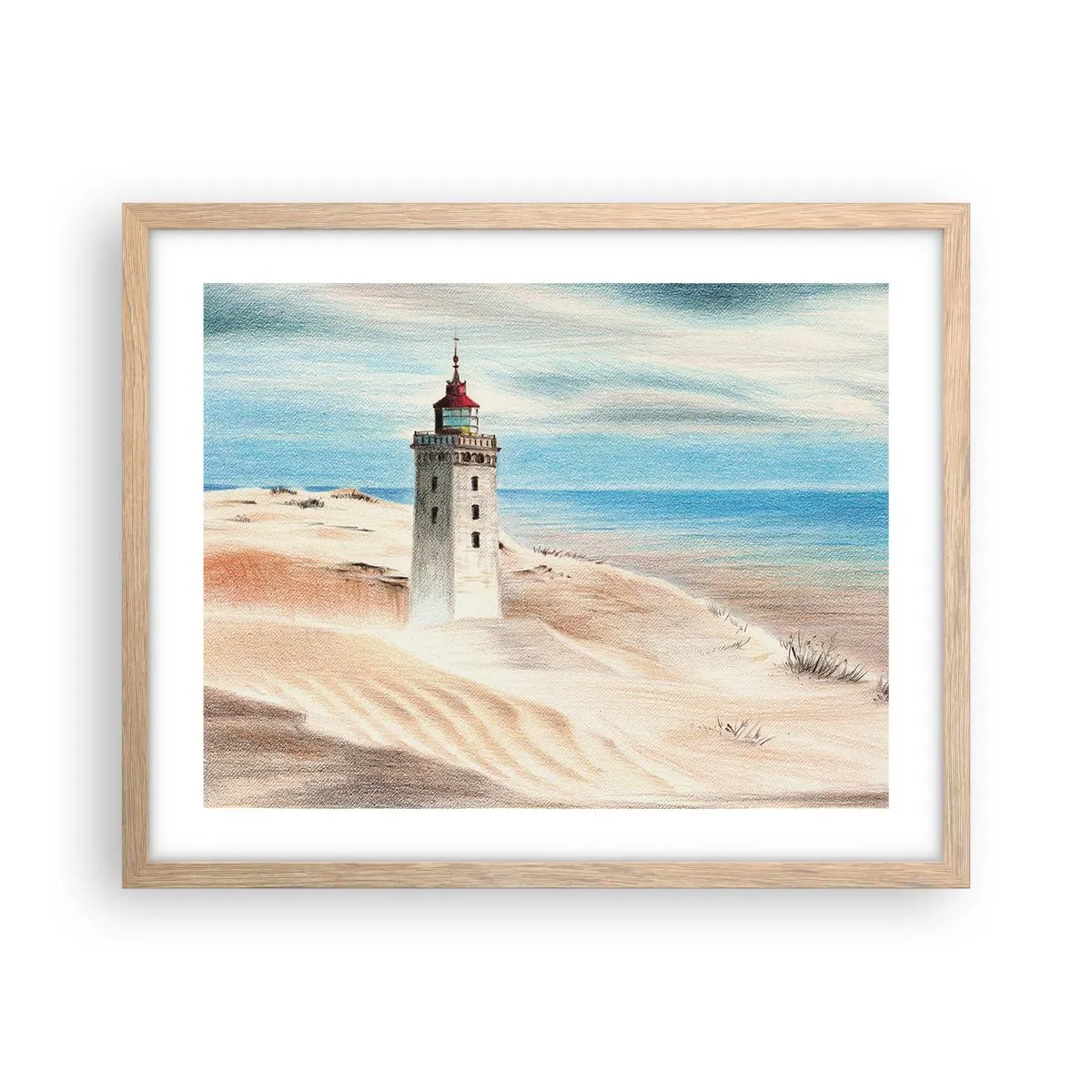 Affiche dans un chêne clair - Poster - Toujours regarder la mer - 50x40 cm