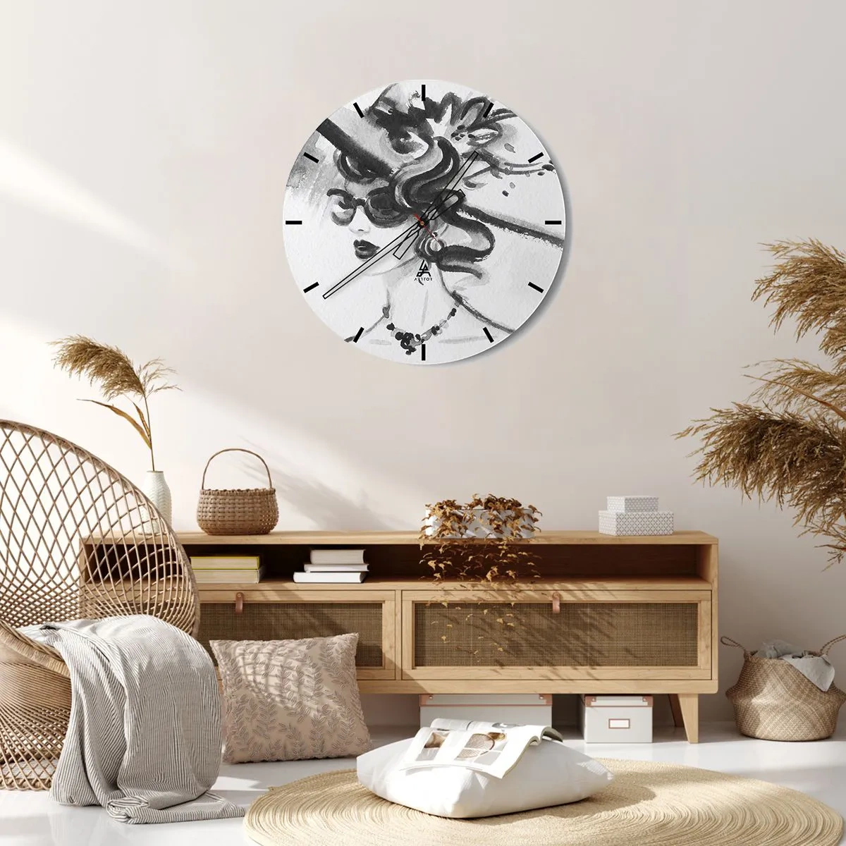 Horloge murale - Pendule murale - Une dame de caractère - 30x30 cm