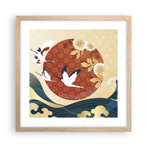 Affiche dans un chêne clair - Poster - Conte japonnais - 40x40 cm