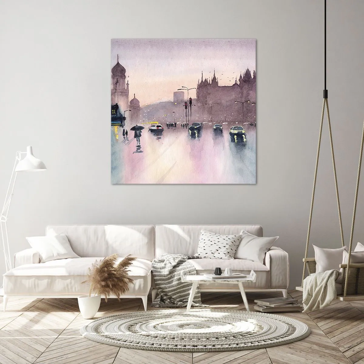 Impression sur toile - Image sur toile - Dans une brume pluvieuse - 70x70 cm