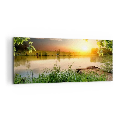 Impression sur toile - Image sur toile - Paysage dans un cadre verdoyant - 100x40 cm