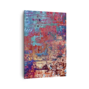 Impression sur toile - Image sur toile - Une composition abstraite avec un mélange de couleurs intenses. - 70x100cm - Mémoire et oubli - Décoration murale moderne pour le salon et la chambre ARTTOR