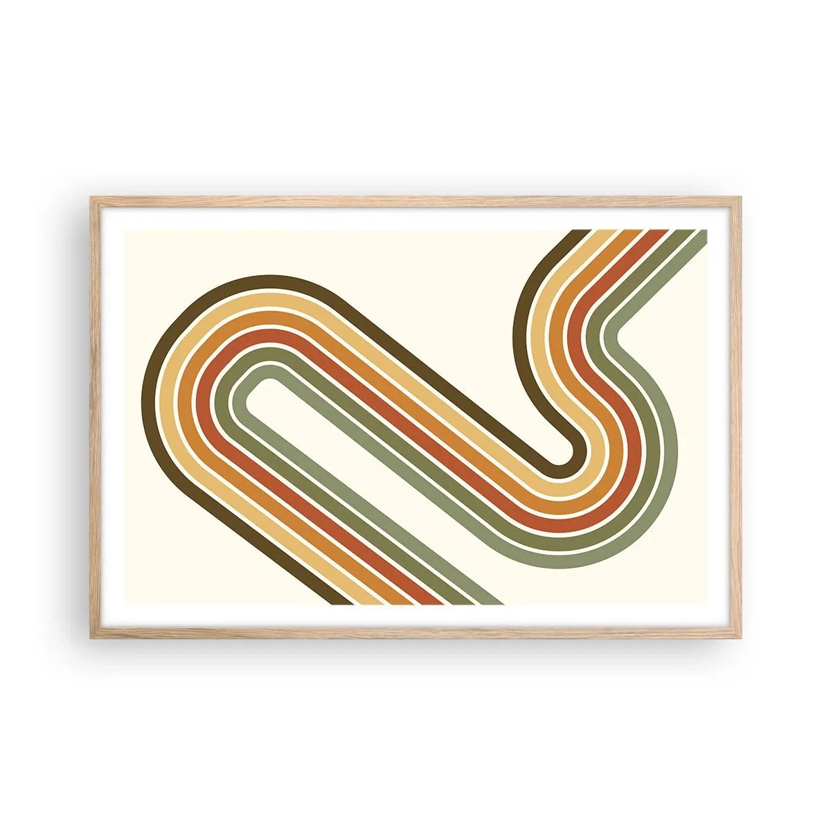 Affiche dans un chêne clair - Poster - En zig zag vers le but - 91x61 cm