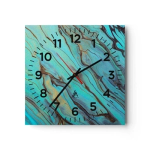 Horloge murale - Pendule murale - Marée turquoise - 40x40 cm