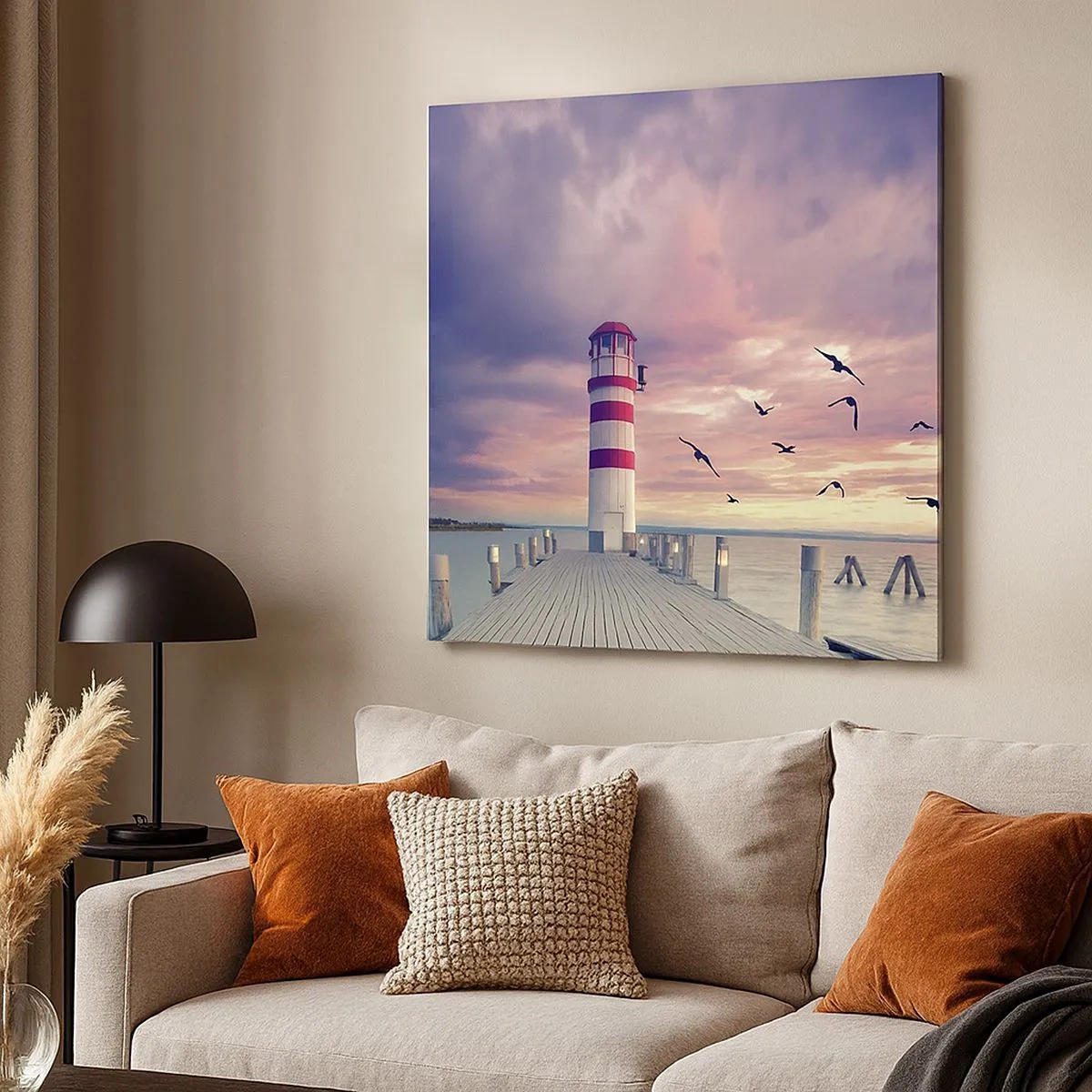 Impression sur toile - Image sur toile - C'est l'heure d'aller au port - 30x30 cm