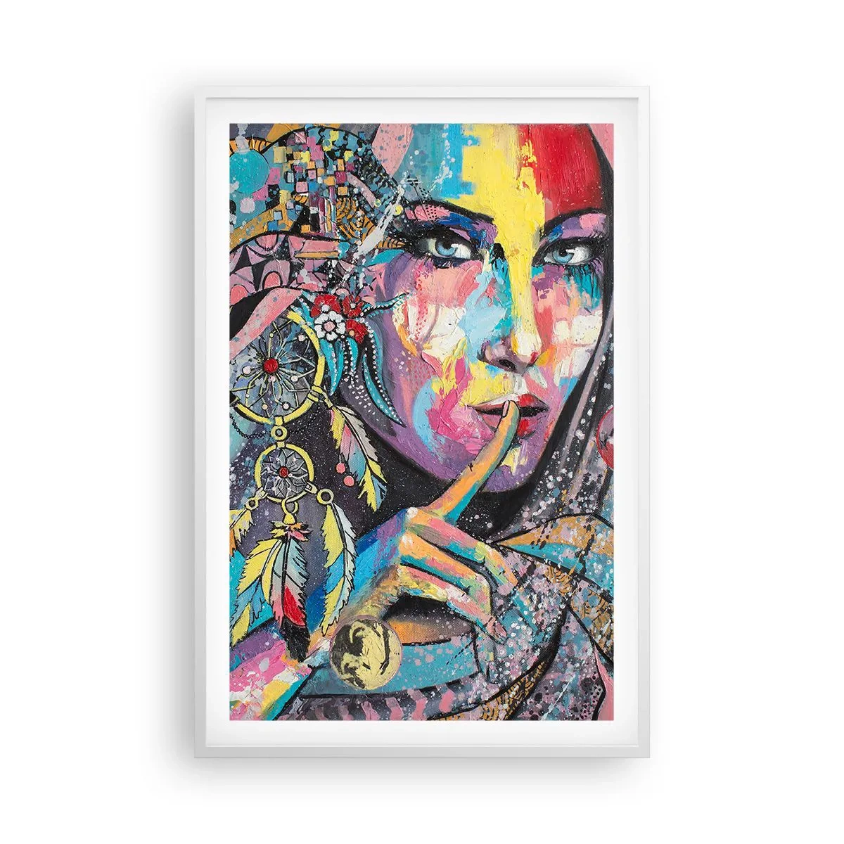 Affiche dans un cadre blanc - Poster - Taisez-vous jusqu'à ce que vous compreniez - 61x91 cm