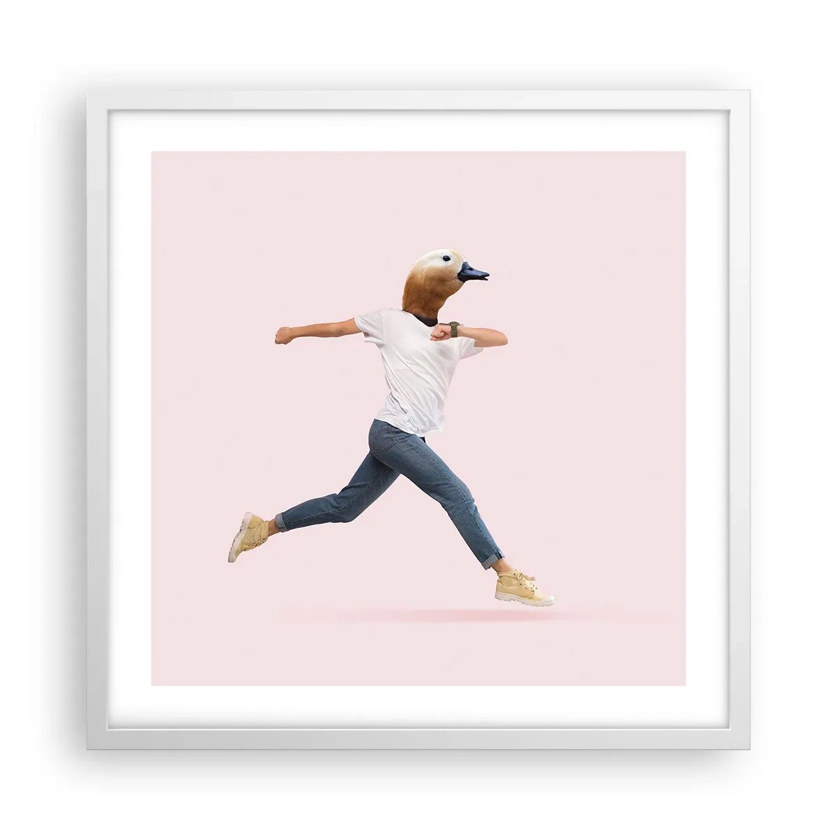 Affiche dans un cadre blanc - Poster - Une pincée d'absurdité - 50x50 cm