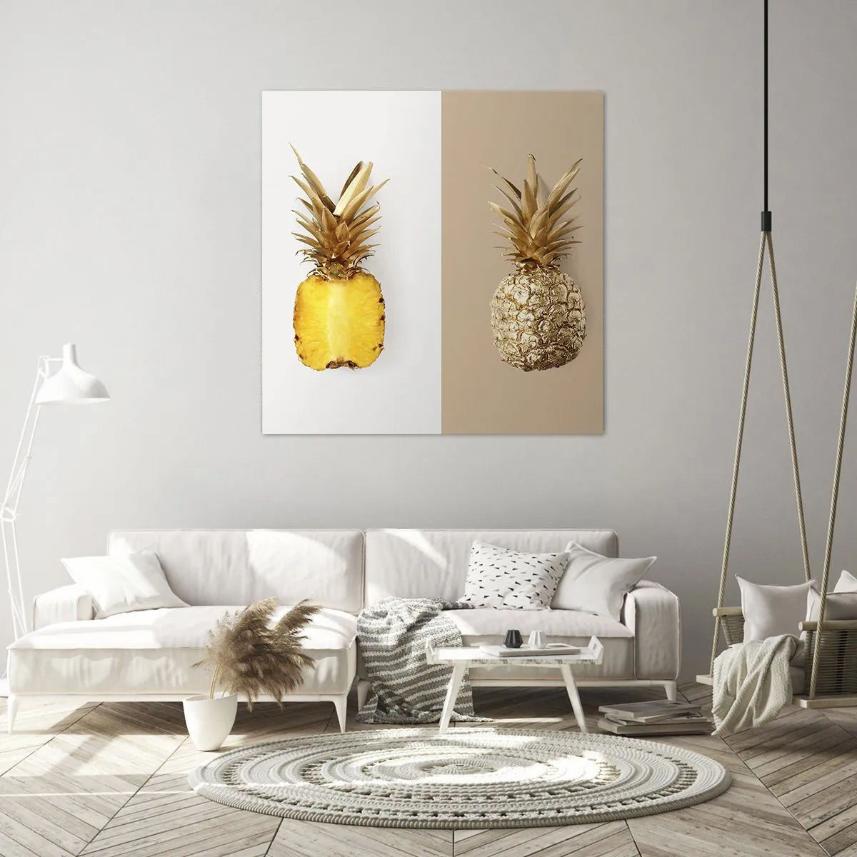 Impression sur toile - Image sur toile - Ananas pour nous - 60x60 cm