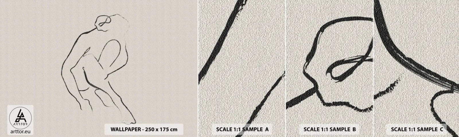 Échantillon De Papier Peint Standard Eco - Croquis intime - Minimalisme, Acte, Femme - 100x30 cm