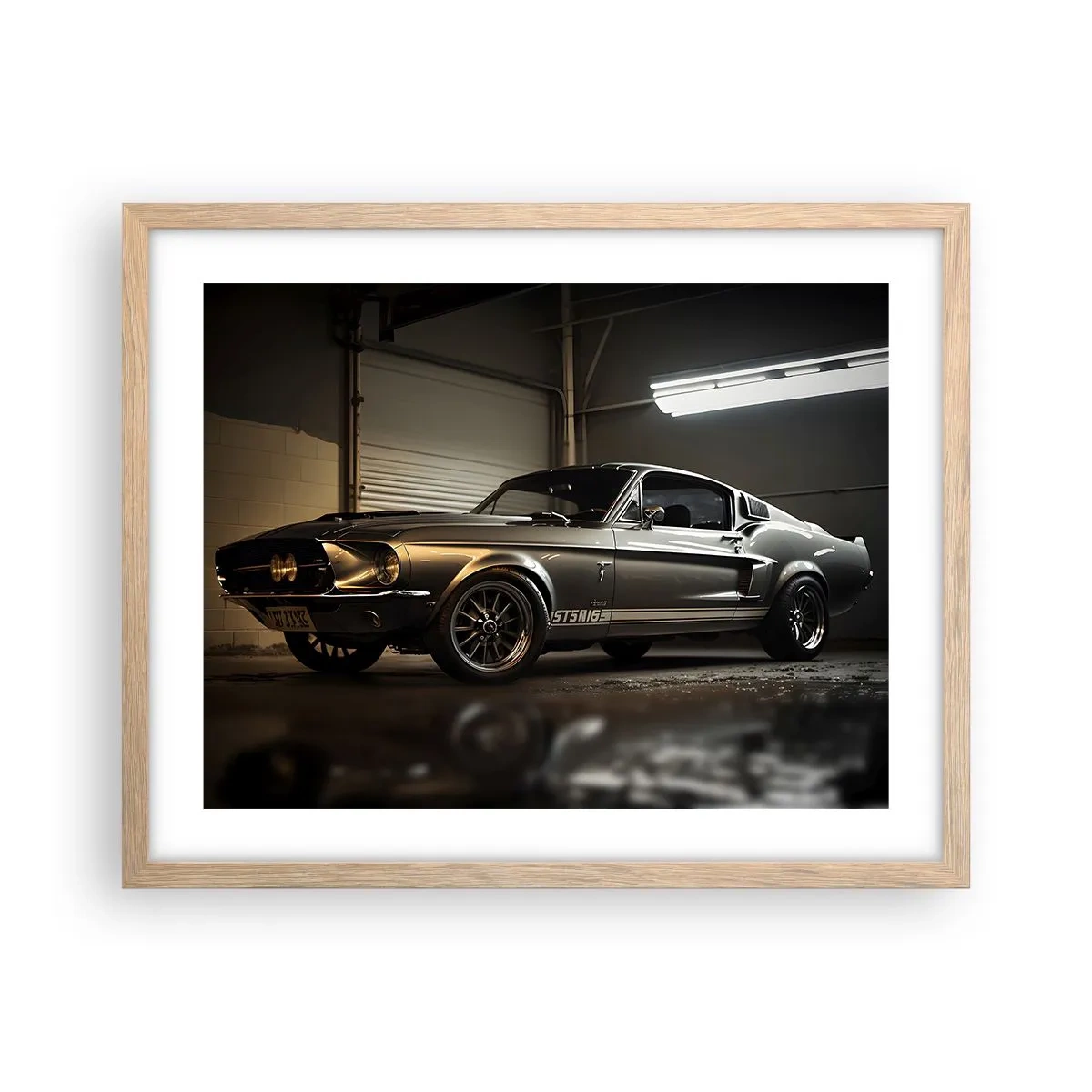 Affiche dans un chêne clair - Poster - Retour dans le passé - 50x40 cm