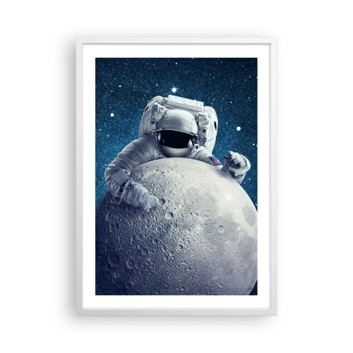 Affiche dans un cadre blanc - Poster - Comique de l'espace - 50x70 cm