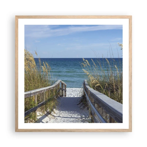 Affiche dans un chêne clair - Poster - Au soleil, sous le vent - 60x60 cm