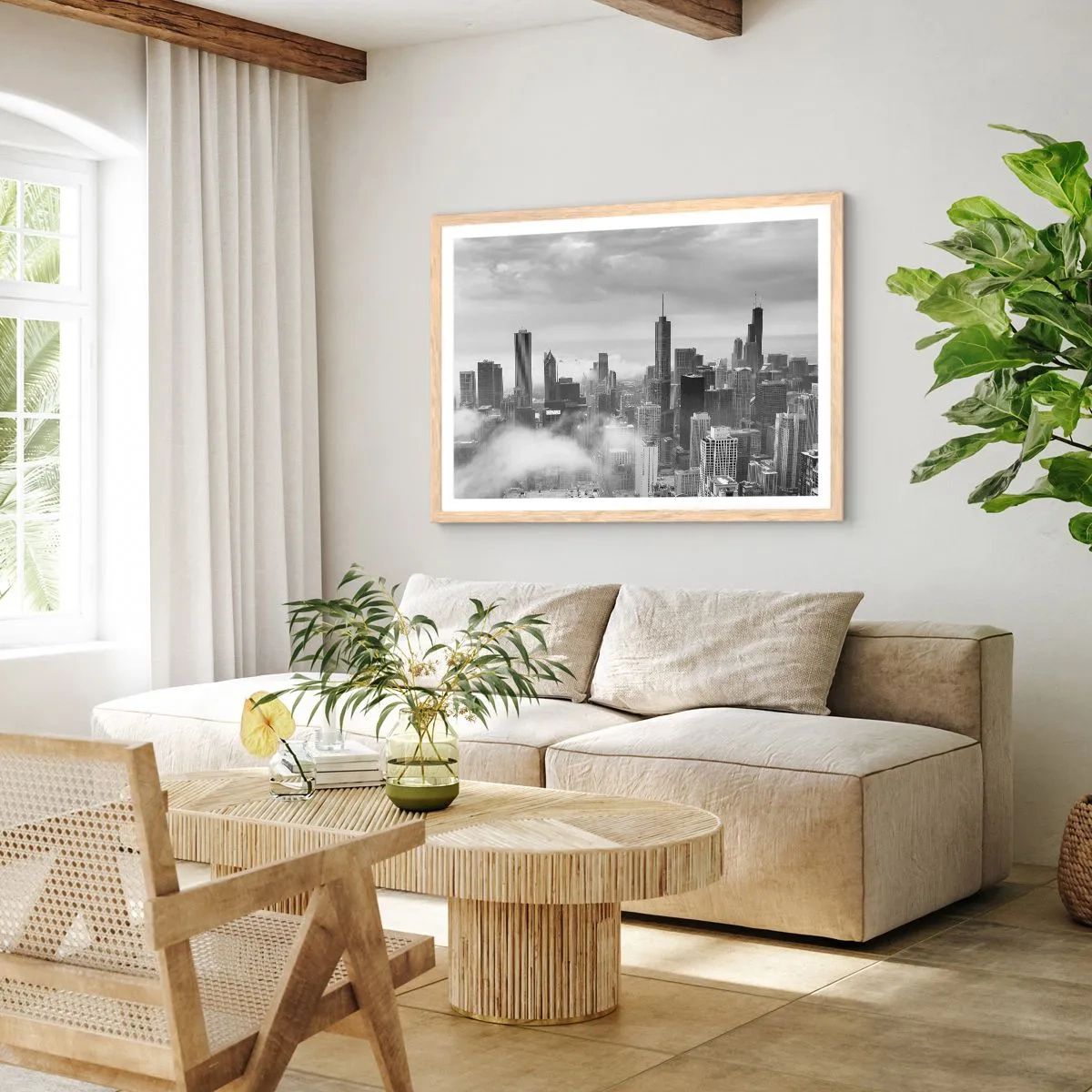 Affiche dans un chêne clair - Poster - Paysage américain - 70x50 cm