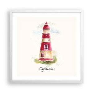 Affiche dans un cadre blanc - Poster - Il y a toujours beau temps autour - 50x50 cm