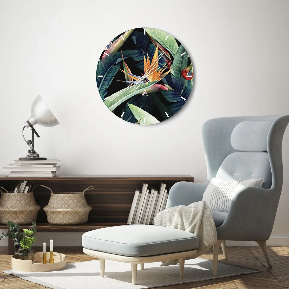 Horloge murale - Pendule murale - Fleurs flamboyantes des tropiques - 40x40 cm