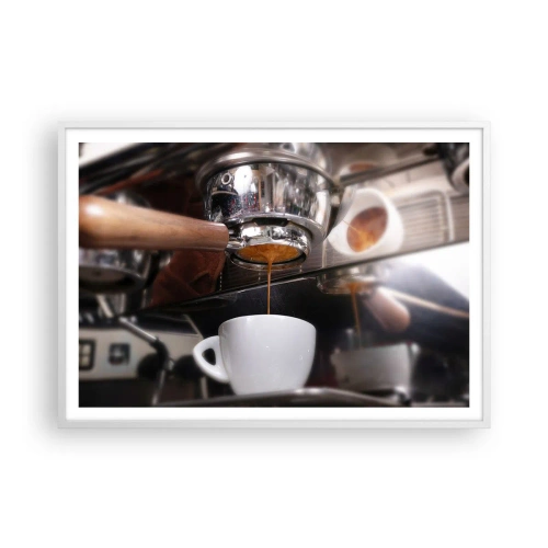 Affiche dans un cadre blanc - Poster - Bon moment de la journée - 100x70 cm