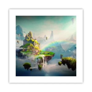 Affiche - Poster - Au milieu des cieux - îles du bonheur - 40x40 cm