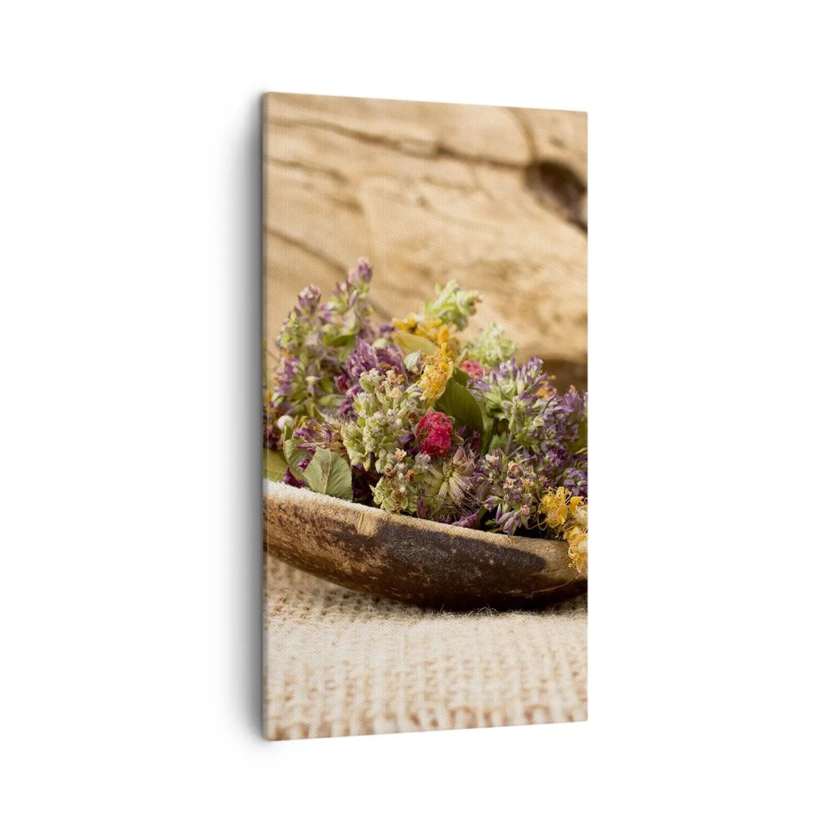 Impression sur toile - Image sur toile - Fleurs colorées et herbes parfumées - 45x80 cm