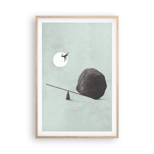 Affiche dans un chêne clair - Poster - Réalisation de ses rêves - 61x91 cm