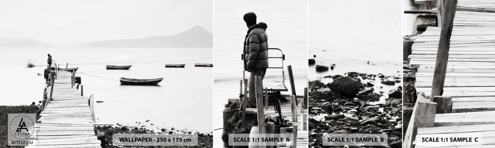 Échantillon de Papier Peint Autocollant Deluxe Sticker - Calme et propre au bord de l'eau - Paysage, Lac, Lodz - 100x30 cm