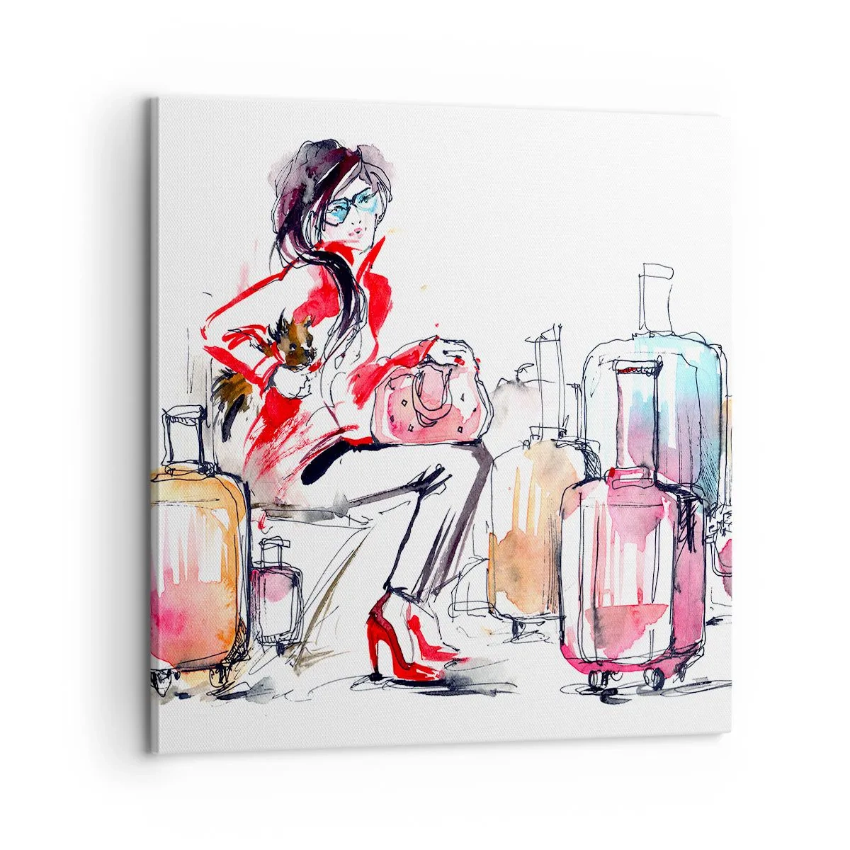 Impression sur toile - Image sur toile - Asseyons-nous avant le voyage - 60x60 cm