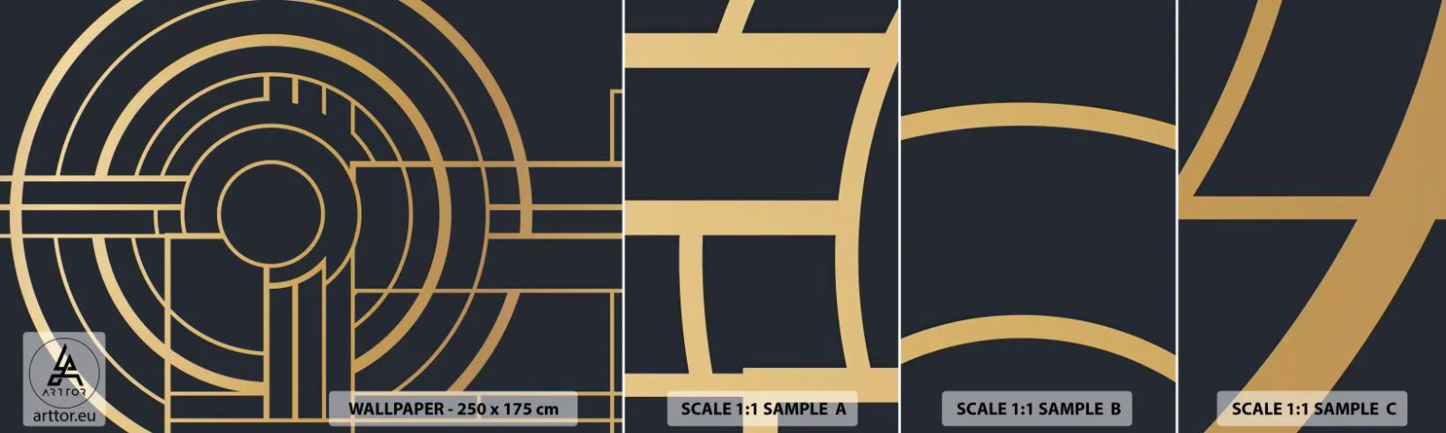 Échantillon De Papier Peint Standard Eco - Rotation des éléments - Abstraction, Morceau, Graphique - 100x30 cm