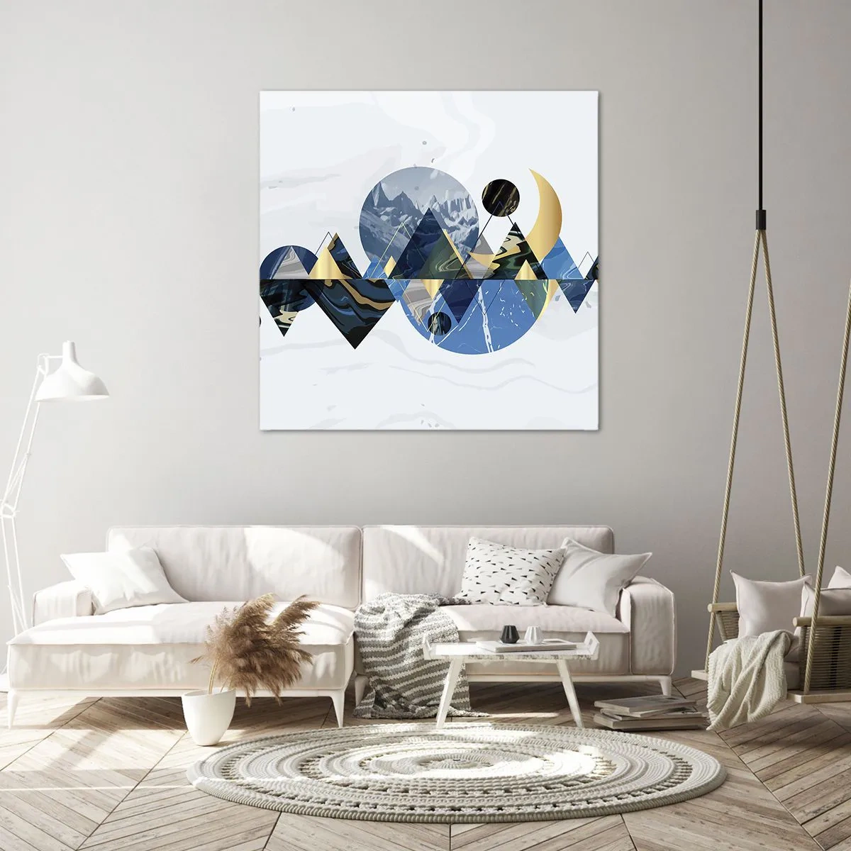 Impression sur toile - Image sur toile - Paysage géométrique - 70x70 cm