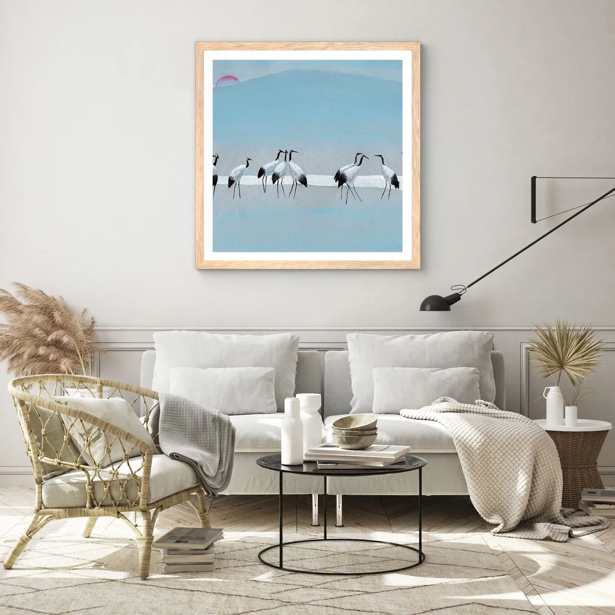 Affiche dans un chêne clair - Poster - Après une chaude journée - 30x30 cm