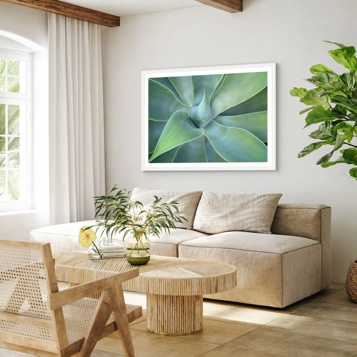 Affiche dans un cadre blanc - Poster - La naissance de la verdure - 70x50 cm