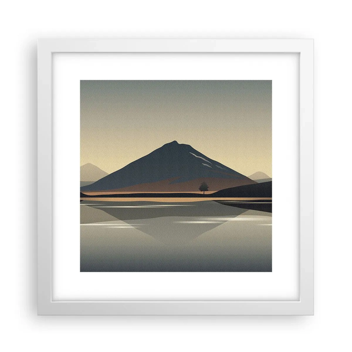 Affiche dans un cadre blanc - Poster - Reflet de miroir - 30x30 cm