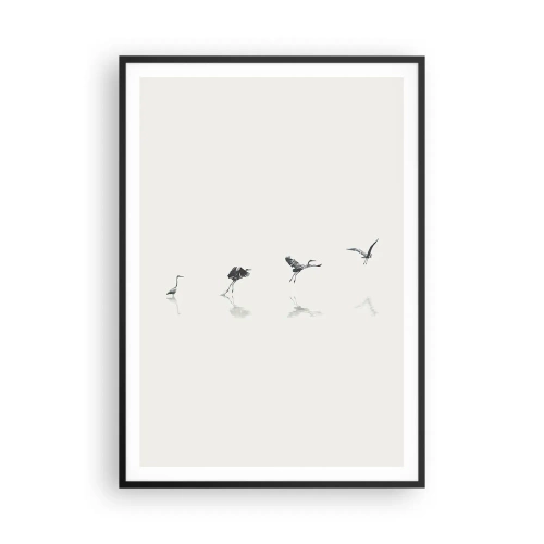 Affiche dans un cadre noir - Poster - Quatre étapes simples - 70x100 cm