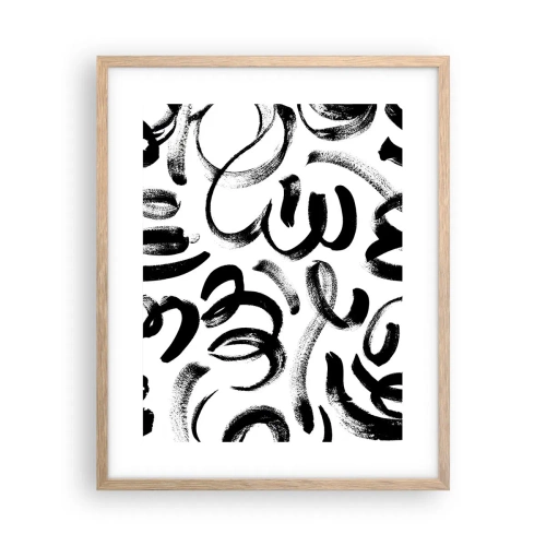 Affiche dans un chêne clair - Poster - Noir sur blanc - 40x50 cm