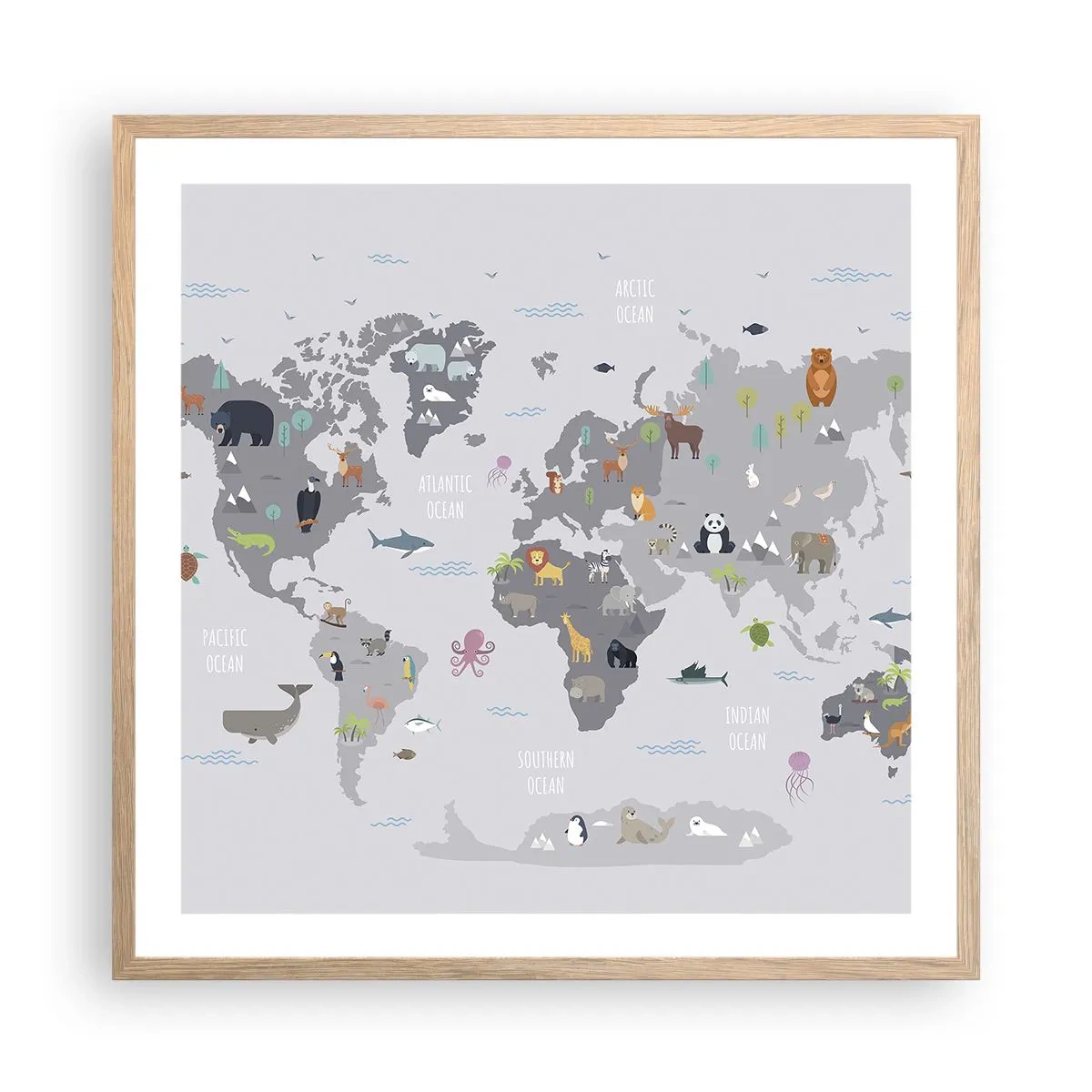 Affiche dans un chêne clair - Poster - Dis-moi d'où tu viens... - 60x60 cm