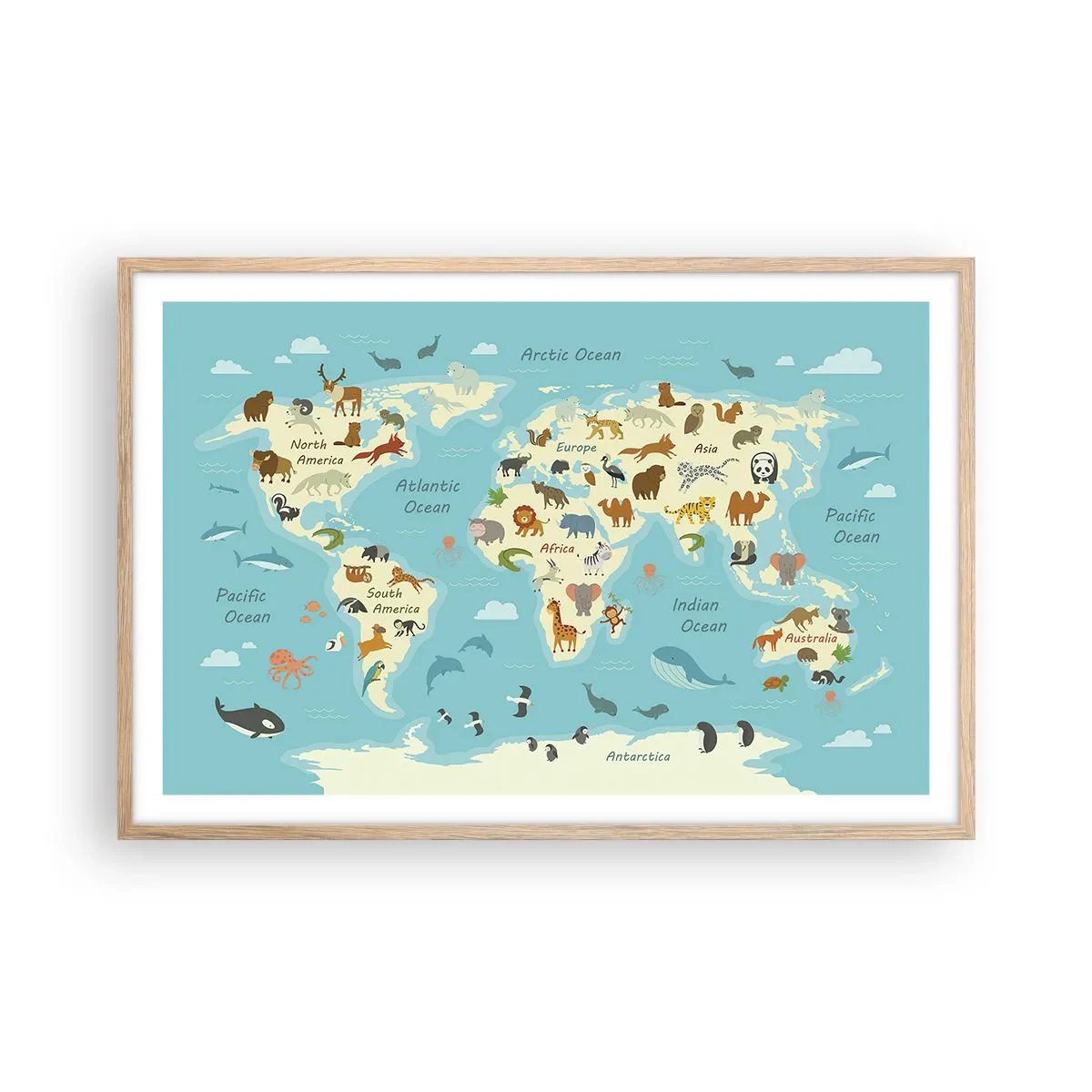 Affiche dans un chêne clair - Poster - De bons voisins - 91x61 cm