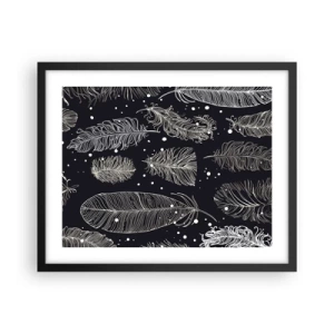 Affiche dans un cadre noir - Poster - Toile de plumes - 50x40 cm