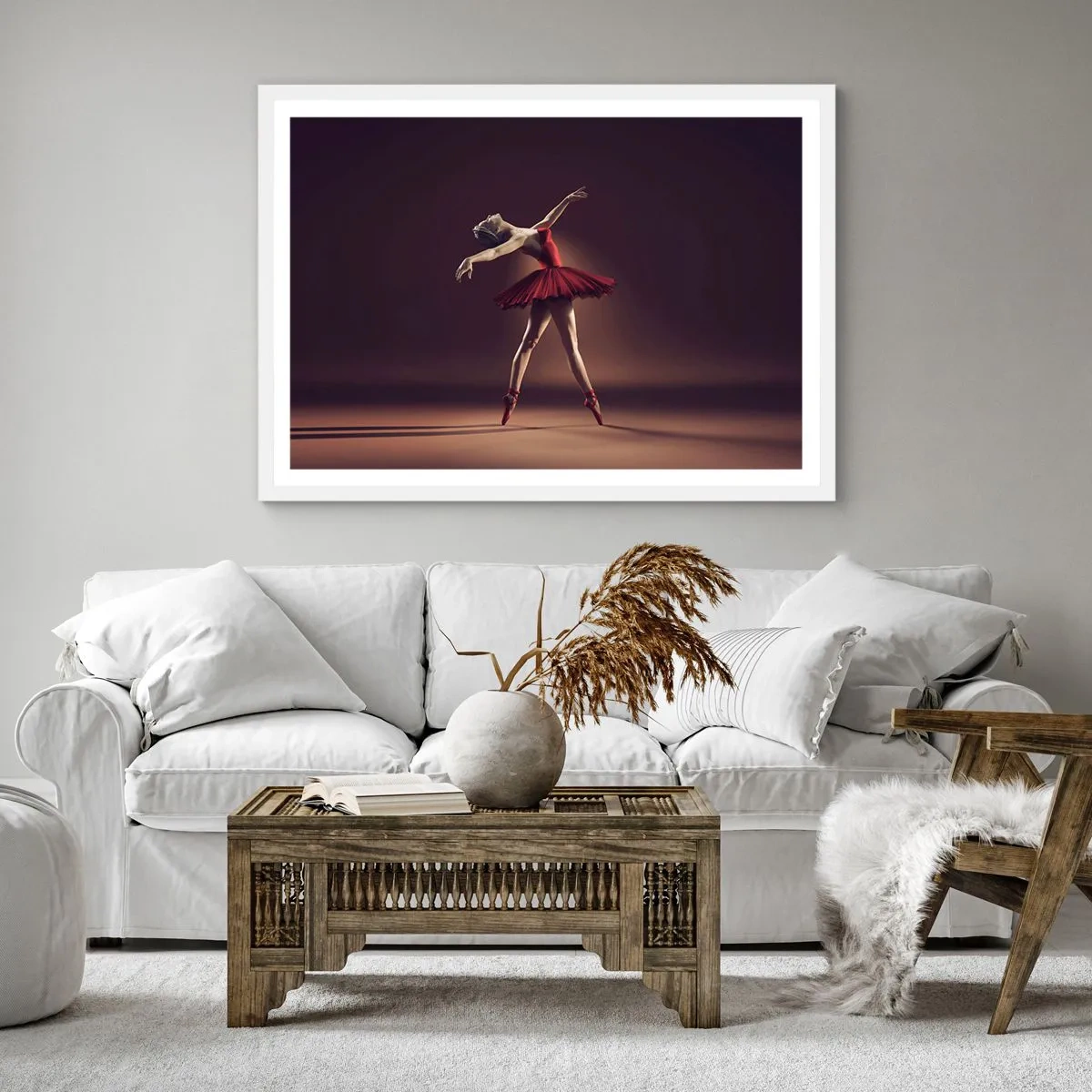 Affiche dans un cadre blanc - Poster - Une danseuse étoile - 60x60 cm