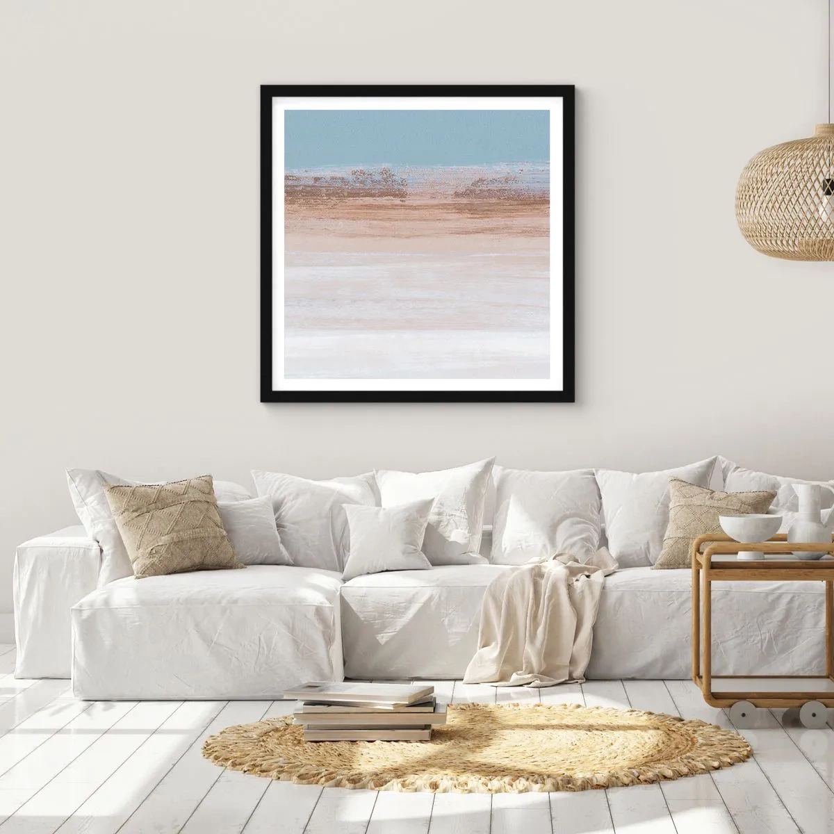 Affiche dans un cadre noir - Poster - Paysage ambigu - 60x60 cm