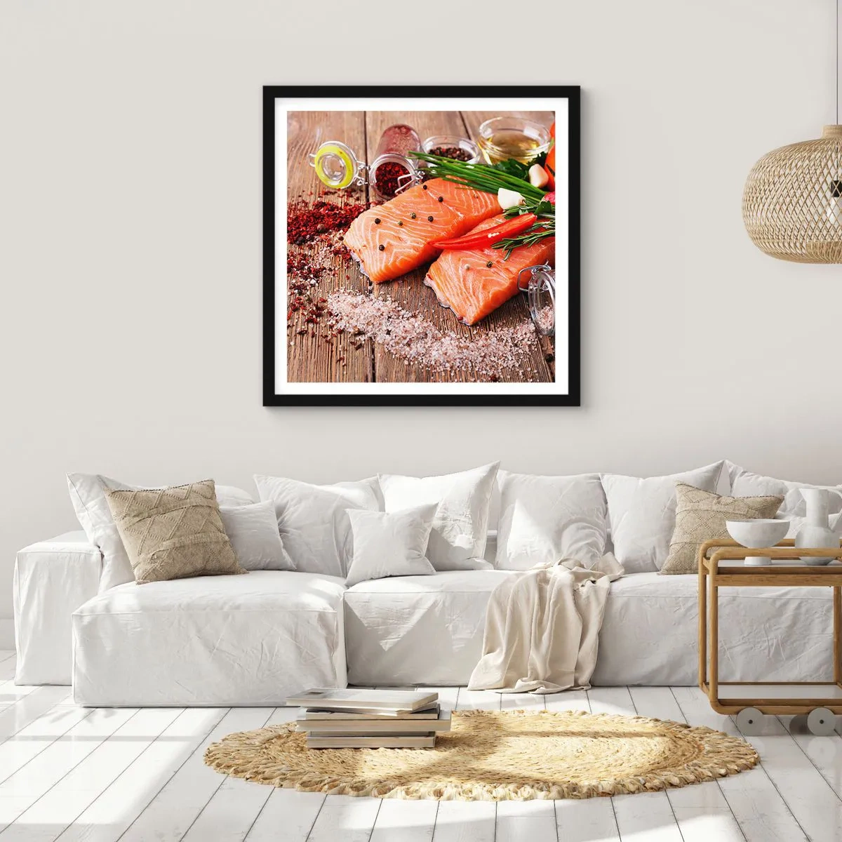 Affiche dans un cadre noir - Poster - Aventure norvégienne dans la cuisine - 30x30 cm