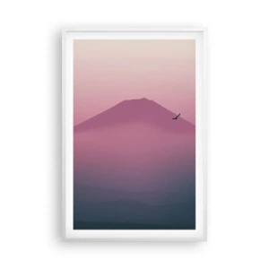 Affiche dans un cadre blanc - Poster - Des pèlerins au dessus des nuages - 61x91 cm