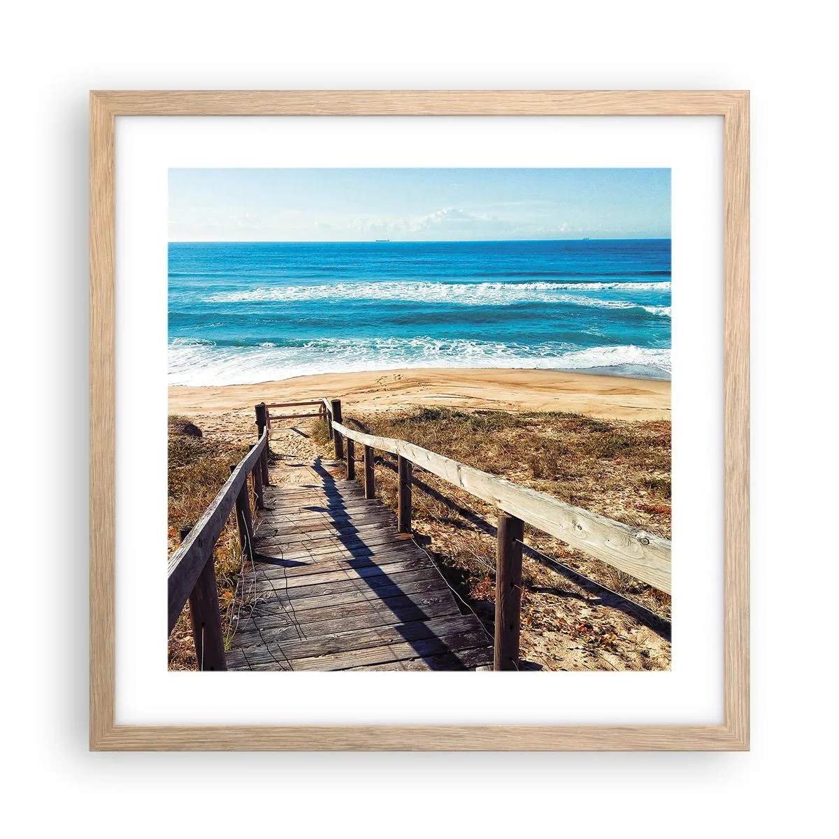 Affiche dans un chêne clair - Poster - Cours! - 40x40 cm