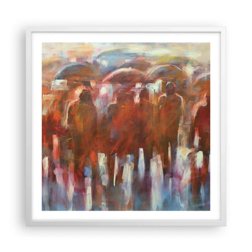 Affiche dans un cadre blanc - Poster - Identiques sous la pluie et dans le brouillard - 60x60 cm