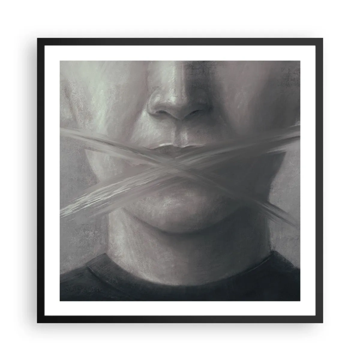 Affiche dans un cadre noir - Poster - Sans mot - 60x60 cm