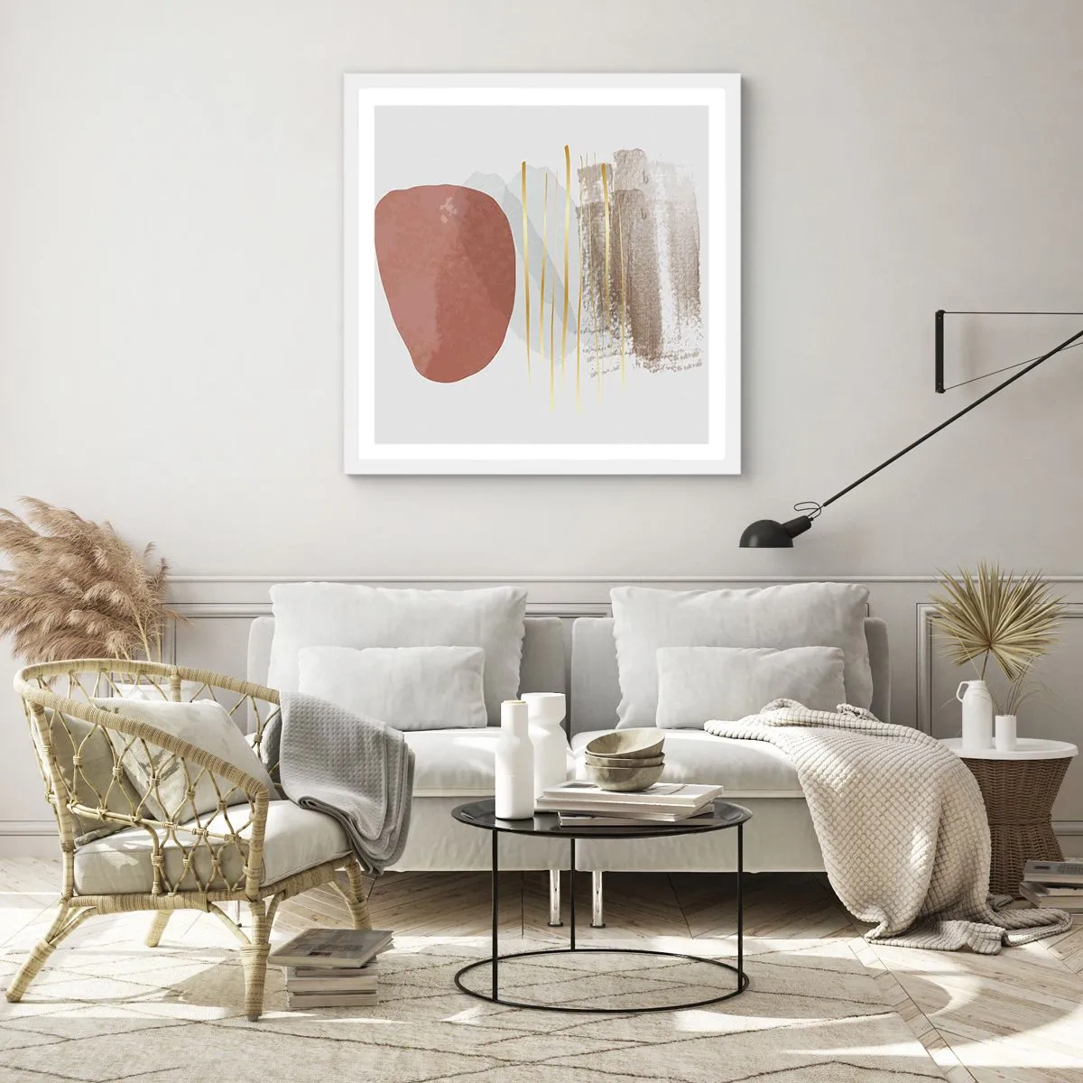 Affiche dans un cadre blanc - Poster - Colonnade abstraite - 50x50 cm
